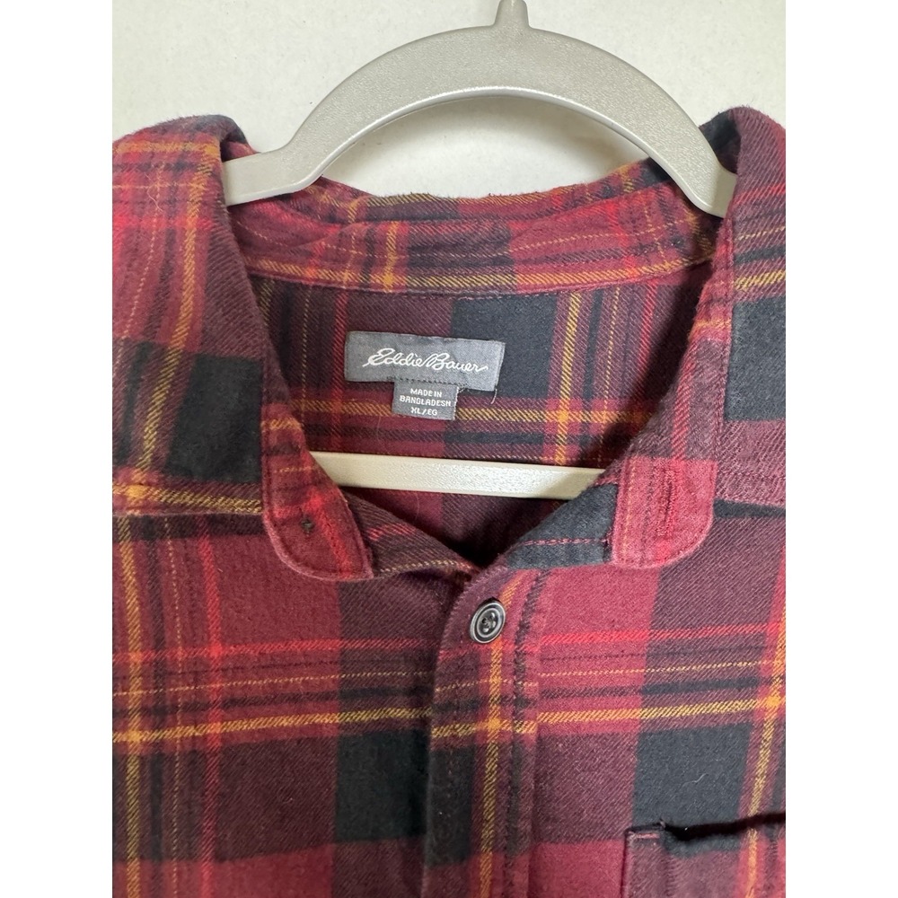 Eddie Bauer Men's Flannel Shirt Size XL Red - Picture 2 of 6